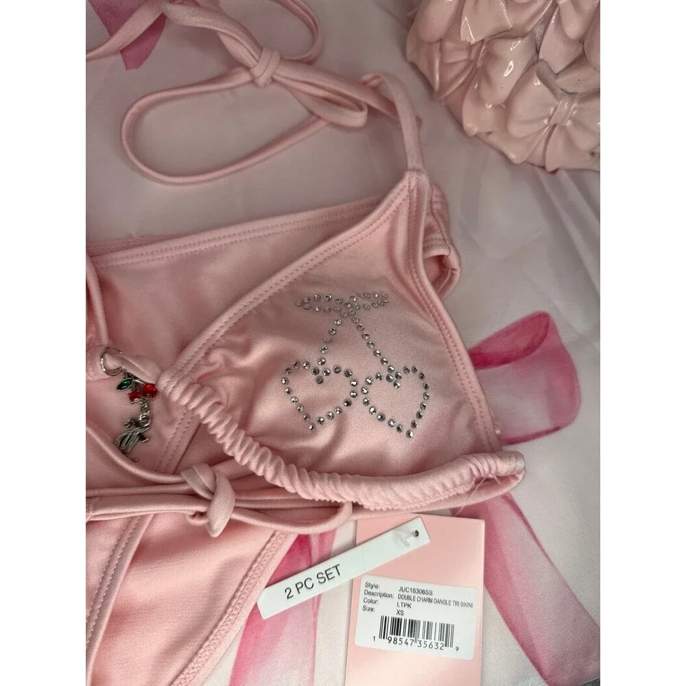 Juicy Couture Pink Cherry Bikini Swimsuit, X-Small